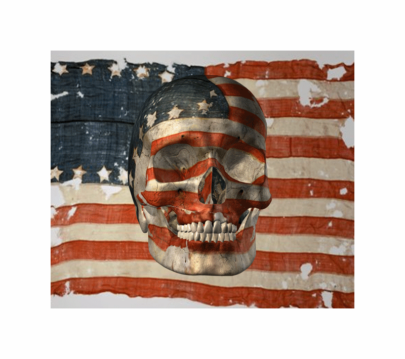 3D USA Skull Lenticular Animation