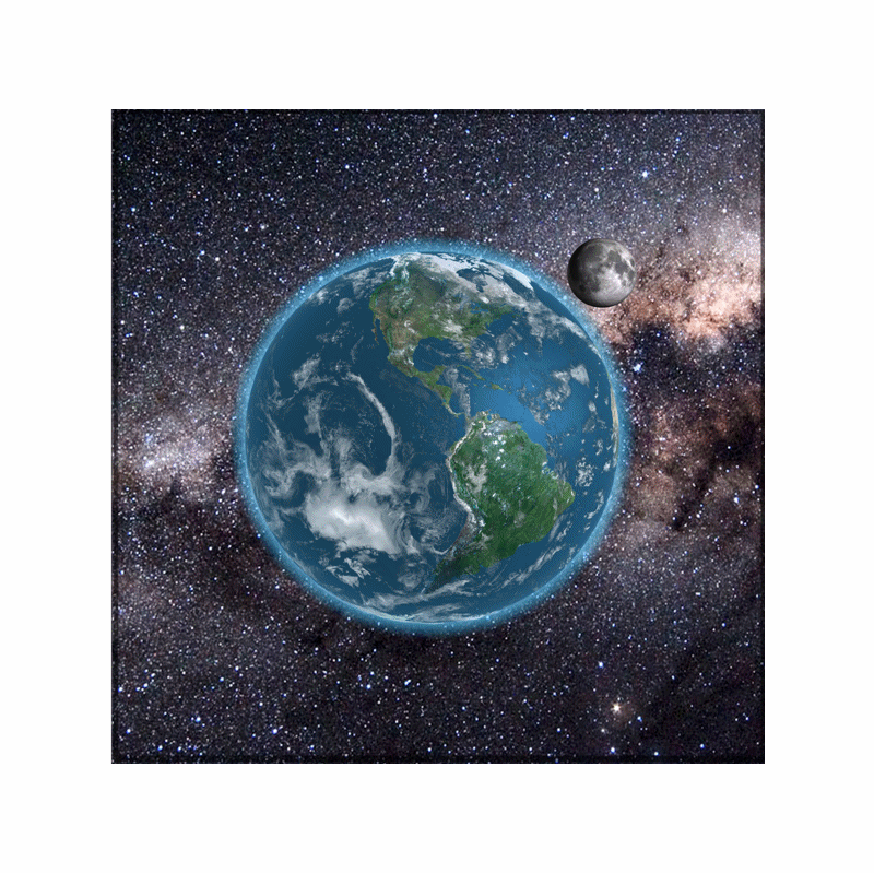 3D Earth & Moon - America Lenticular