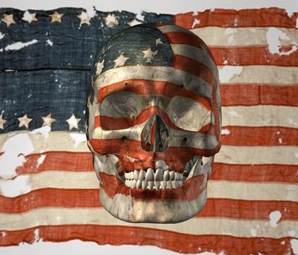 3D USA Skull